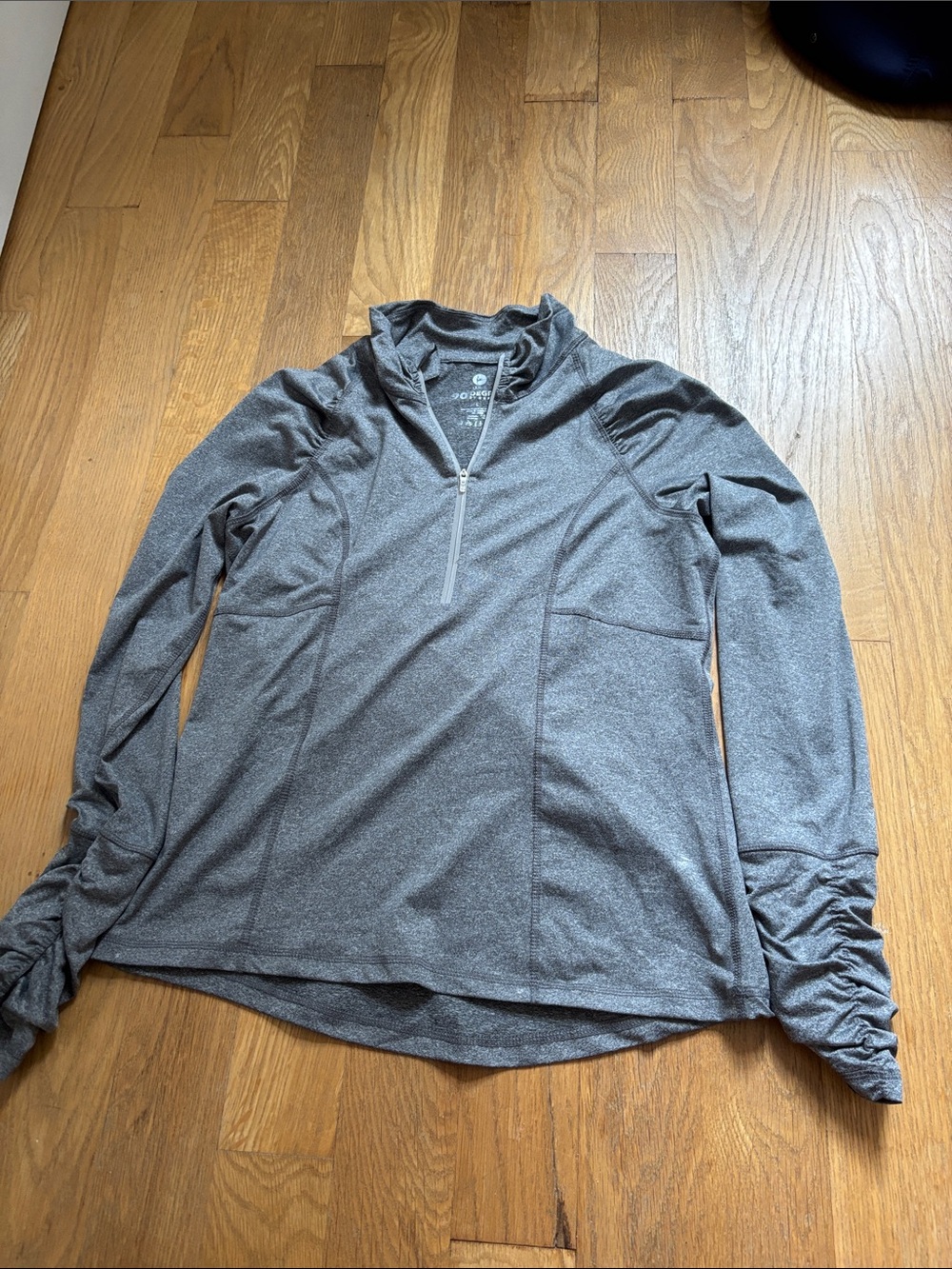 90 Degree By Reflex Women's Gray Quarter-Zip Pullover Hoodie